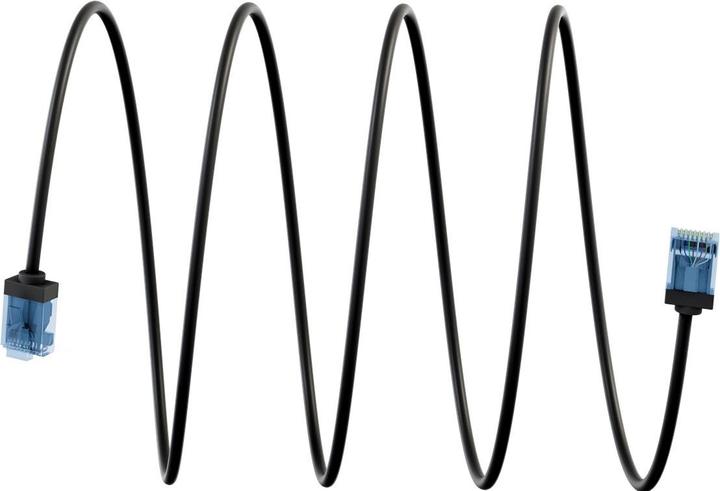 Produktbild Goobay Ultraflexibles CAT 6A Patchkabel, slim, U/UTP, schwarz (U/UTP, CAT6a, 0.50 m)
