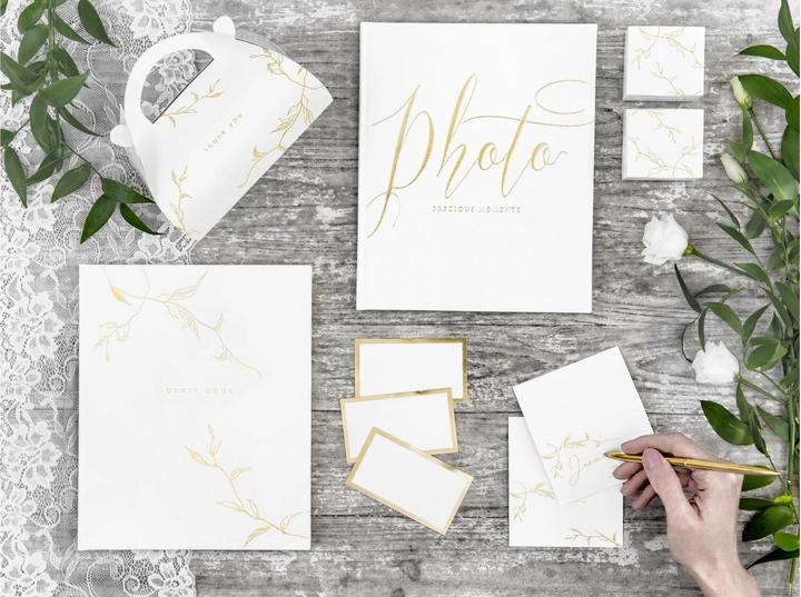 Produktbild Partydeco Fotoalbum Precious moments 20 x 24.5 cm, Weiss/Gold (20 x 24.5 cm)