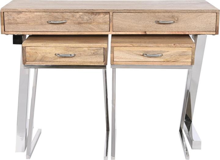 Image du produit Esprit Set of furniture Home Brown Silver Steel Mango wood 110 x 40 x 76 cm (3 Pieces) (110 x 40 x 76 cm)