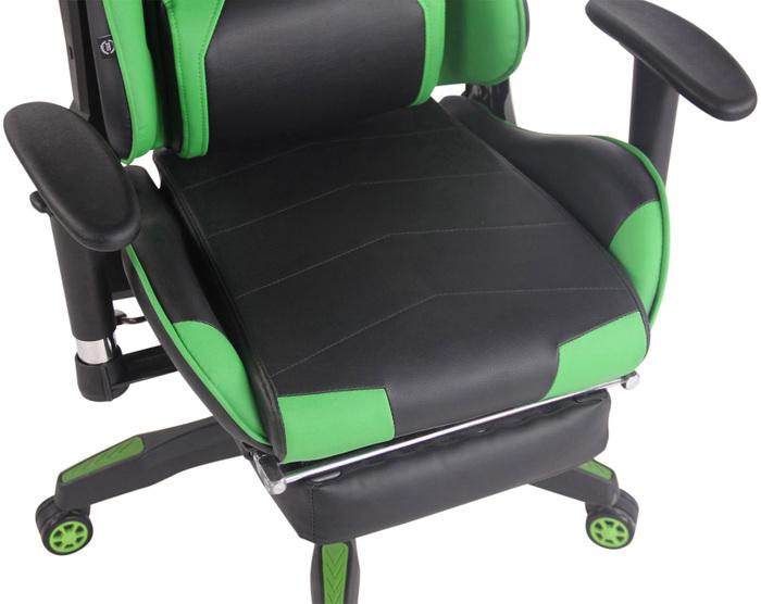 Actual product image CLP Turbo racing office chair with footrest, black/green