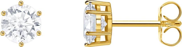 Actual product image Thomas Sabo Stud earrings with brilliant-cut white stone (925 silver, 750 yellow gold gilding)