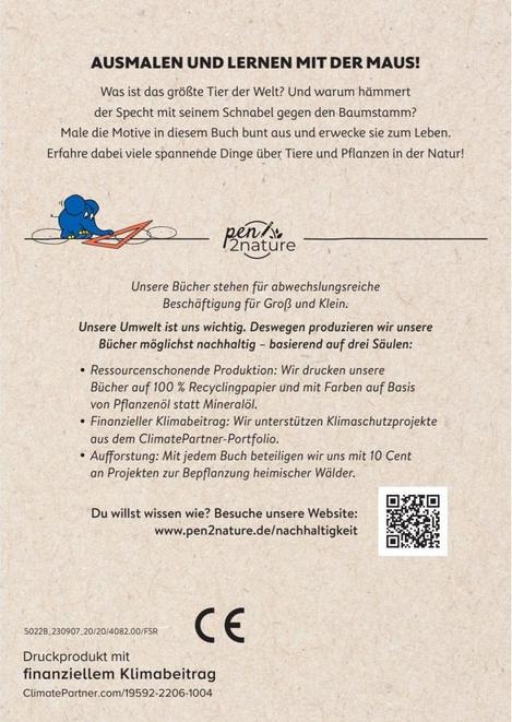 Produktbild Die Maus - Malblock mit Sachwissen Natur und Tiere (Deutsch, pen2nature, 2024)