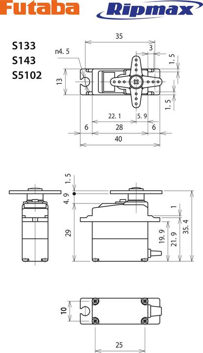 Actual product image Futaba Servo S3115 Analog