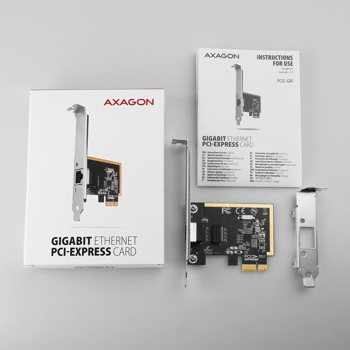 Immagine prodotto Axagon PCEE-GRF PCI Express Gigabit Ethernet Realtek 8111F + LP (Mini PCI Express)