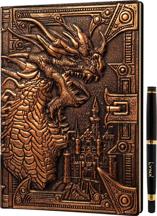 Actual product image LYNX Zubehör RPG DND 3D Notizbuch Kunstleder Drache Bronze