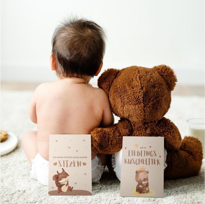 Actual product image Eulentaler Baby milestone cards Boho