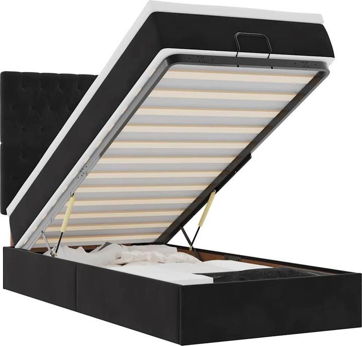 Immagine prodotto VidaXL Letto a ottomana con materassi nero 120x200 cm con struttura in velluto (120 x 200 cm)