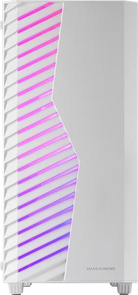 Produktbild Mars Gaming Boitier Moyen Tour Atx Mc-Volt RGB Avec Panneau Vitré (Blanc) (Mini-ITX, ATX)