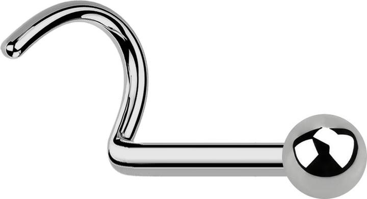 Star Piercing Steriler Nasenstecker gebogen silber mit Kugel (Titan G23, ohne Messing)