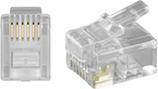 Immagine prodotto Goobay Spina RJ12 occidentale per cavo piatto, 6 pin per crimpare il cavo piatto del telefono, connettori