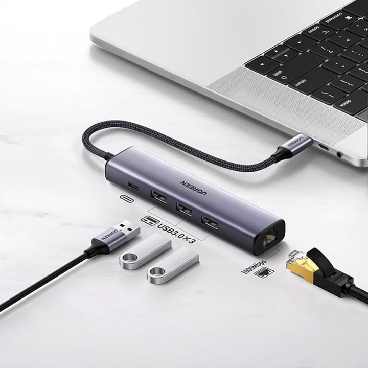 Immagine prodotto Ugreen Gigabit Ethernet Adapter Hub mit USB PD (USB-C, 4 Porti)