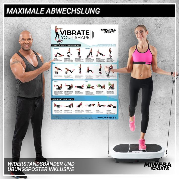 Produktbild Miweba Sports Vibrationsplatte MV200 Fitness Vibrationsgerät Vibrationsboard 3D (Grau)