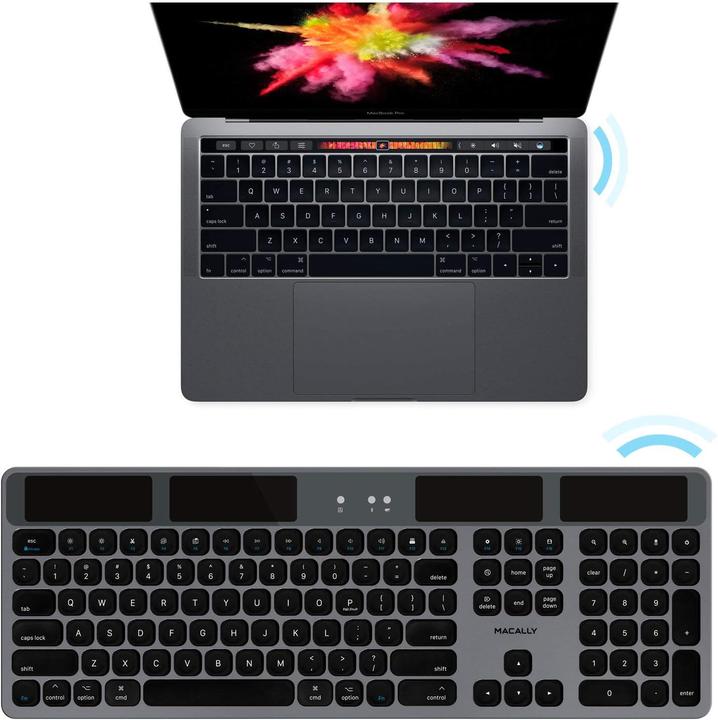 Image du produit Macally Clavier solaire Bluetooth (US, Sans fil)