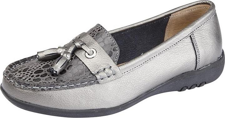 Boulevard Extra Breit Reptil Print Tassel Schuhe