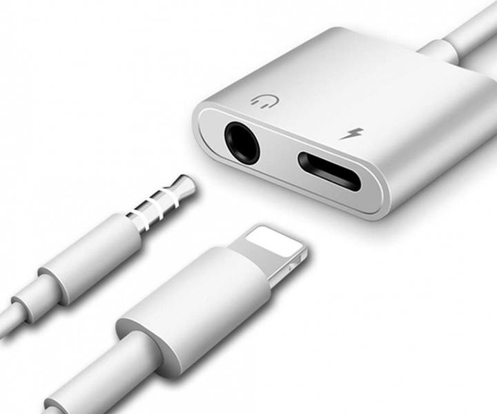 Immagine prodotto PowerGuard Adattatore audio per cuffie da 3,5 mm Lightning e ricarica (Lightning, Jack da 3.5mm)