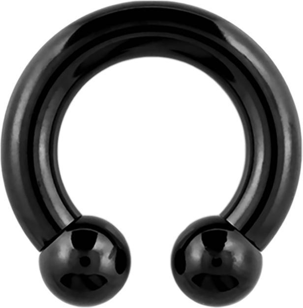 Produktbild Star Piercing Circular Barbell Innengewinde schwarz mit zwei Kugeln (ohne Messing, Chirurgenstahl 316L)