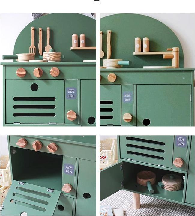 Image du produit Nelaroom Cuisine en bois rétro avec accessoires