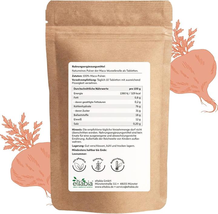 Image du produit Eltabia Maca en comprimés du Pérou | Qualité crudité premium (1000 pièce(s), Cachets)