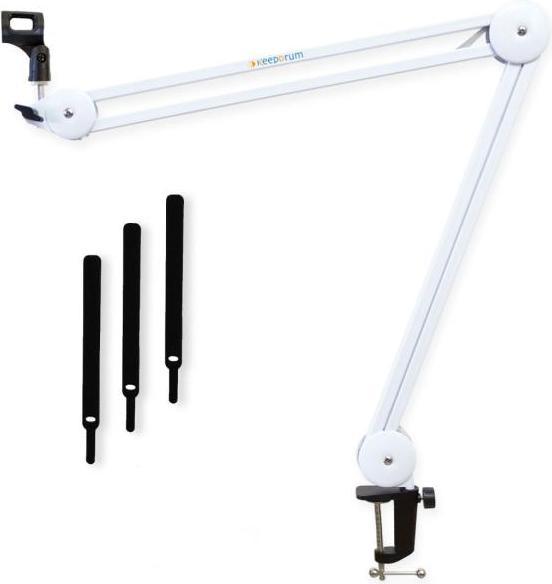 Actual product image RØDE Podcaster with microphone arm white with spider