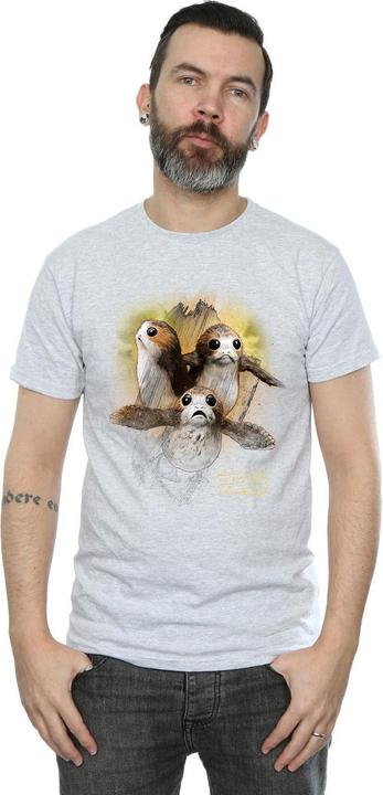 Actual product image Star Wars Mens Porg Brushed Cotton T-Shirt (M)
