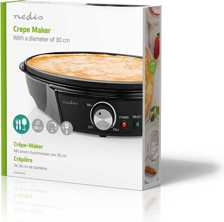 Actual product image Nedis Crepe Maker | Diameter: 300 mm | 1200 W | Non-stick coating | Temperature settings