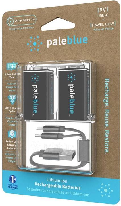 Actual product image Pale Blue PB-9V (2 pcs., 9V Block, 500 mAh)