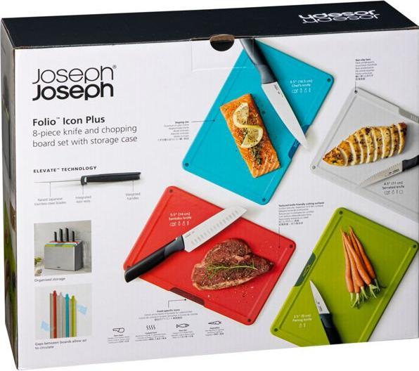 Actual product image Joseph Joseph Knife and chopping board set Folio Icon Plus 8pcs.