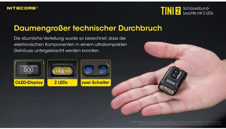 Produktbild Nitecore TINI 2 - 500 Lumen, schwarz (4.70 cm, 500 lm)