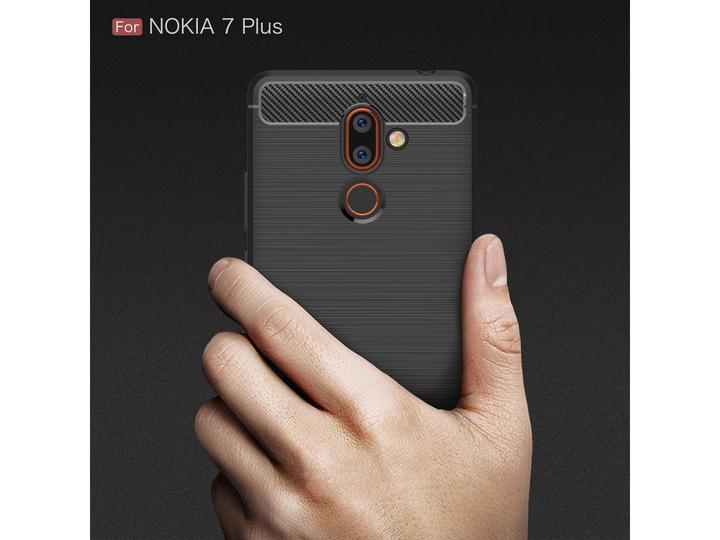 Immagine prodotto Screenguard Nokia 7 Plus Cover Carbon Brushed Soft TPU (Nokia 7 Plus)