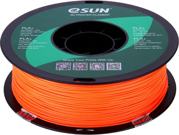 Actual product image eSUN PLA+ 1.75mm Orange 1kg 3D Filament (PLA+, 1.75 mm, 1000 g, Orange)