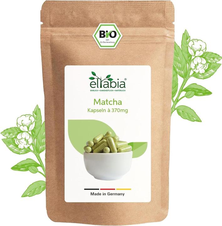 Eltabia Bio Matcha Grüntee Extrakt Kapseln | 100% rein ohne Zusatzstoffe (100 Stück, Kapseln)