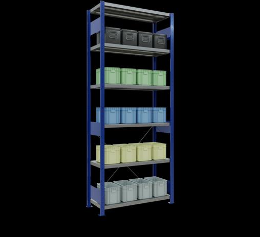 Produktbild Schulte Lagertechnik Stecksystem Grundregal MULTIplus330 mit Kreuzstrebe