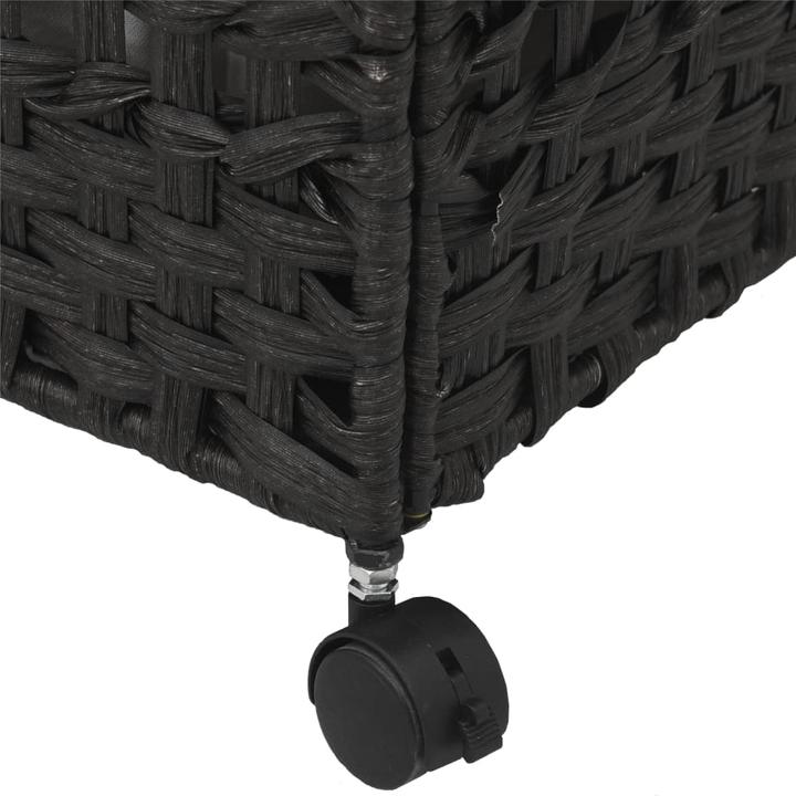 Actual product image VidaXL Laundry basket with castors Black 66x35x60 cm Rattan,colour