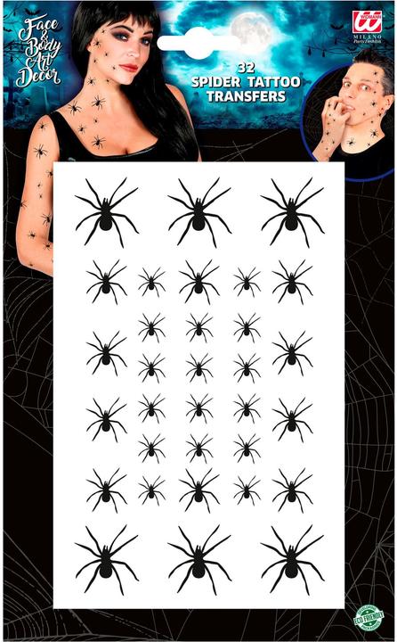 Image du produit Widmann Tatouage araignées, 32 pcs.