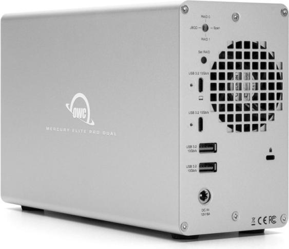 Actual product image OWC 48TB Mercury Elite Pro Dual RAID Storage Solution with USB 3.2 (10Gb/s) + 3-Port Hub (48 TB)