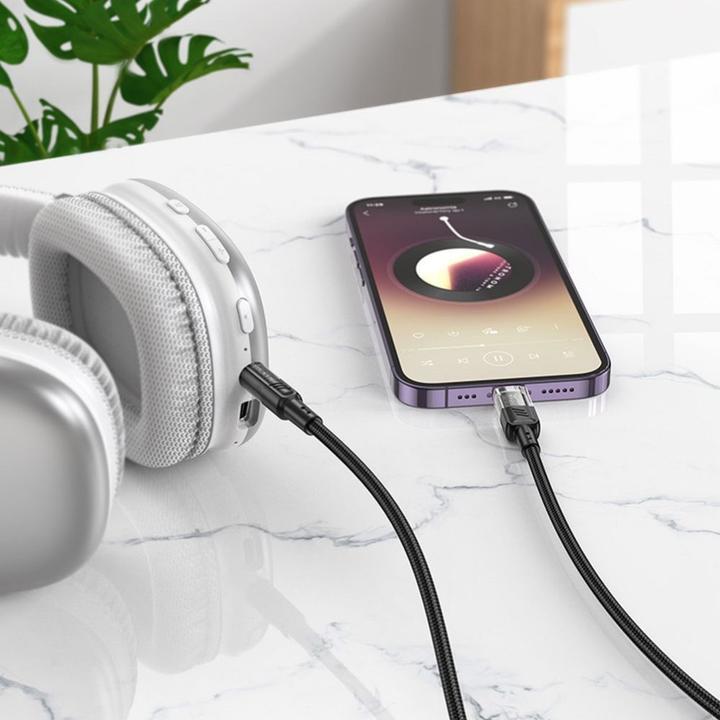 Image du produit Hoco UPA27 Digital Audio / AUX Umwandlungskabel auf Lightning, schwarz (1.20 m, Lightning)