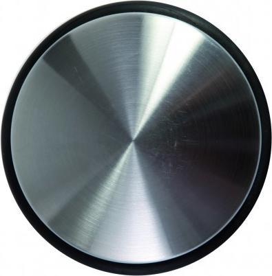 Actual product image Alba Doorstop, stainless steel surface, diameter: 110 mm round, height: 40 mm, weight: 1,050 g, wide, s (1 Piece, 11 x 4 cm)
