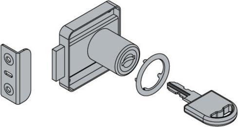 Image du produit Hettich Zylinder-Aufschraubschloss unterschiedlich schlieend Trstrke 13-20 mm Stahl vernickelt