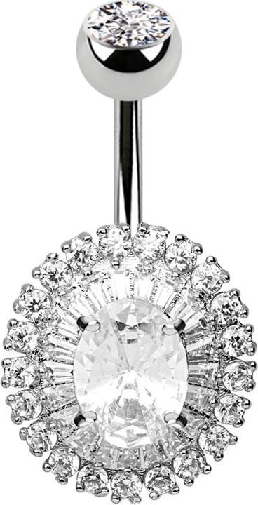 Image du produit Star Piercing Banane argent Cristal pissenlit argent (Laiton, Acier chirurgical 316L)