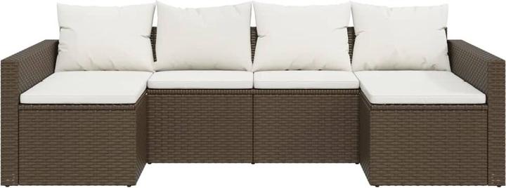 Actual product image VidaXL 2-tlg. Garten-Lounge-Set mit Kissen Braun Poly Rattan