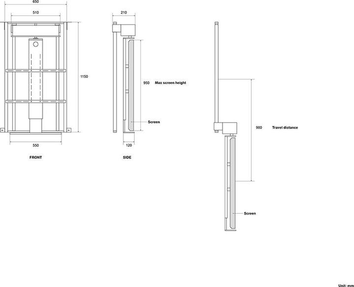 Immagine prodotto DSS Sollevatore da soffitto per TV, 55-75", senza fili, max 40 kg, nero (75", 40 kg)