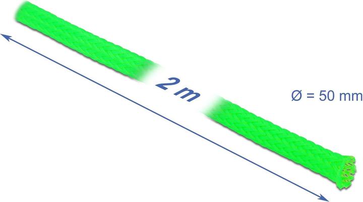 Actual product image Delock Braided hose stretchable 2 m x 50 mm green (Cable conduit, 200 cm)