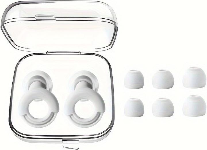 Produktbild PhoneLook Wiederverwendbare Silikon-Ohrstöpsel Loop (3 Grössen) mit Aufbewahrungsetui Weiss