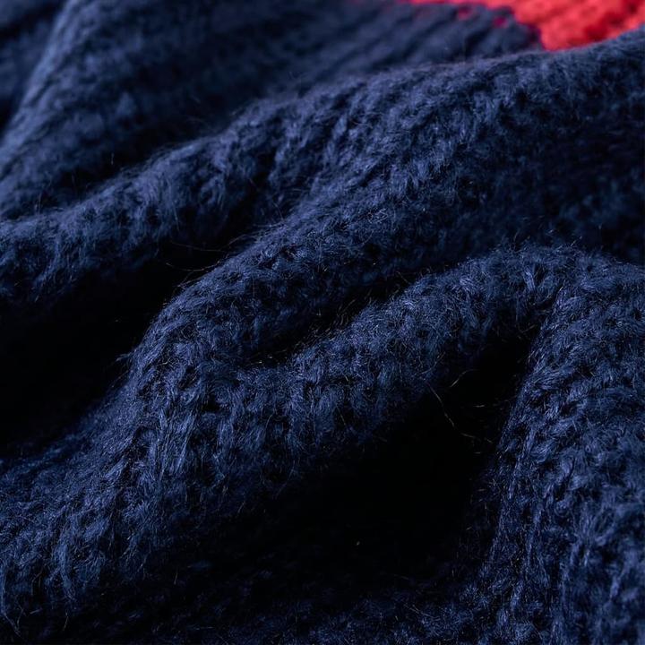 Actual product image VidaXL Kids jumper knitted navy blue 128,Material: 67 (128)