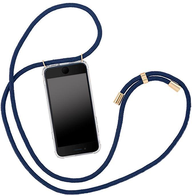 Produktbild PhoneLook Hülle Gummi transparent mit Seil blau (Apple iPhone 12 mini)