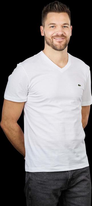 Lacoste Short Sleeve T-Shirt V-Neck White