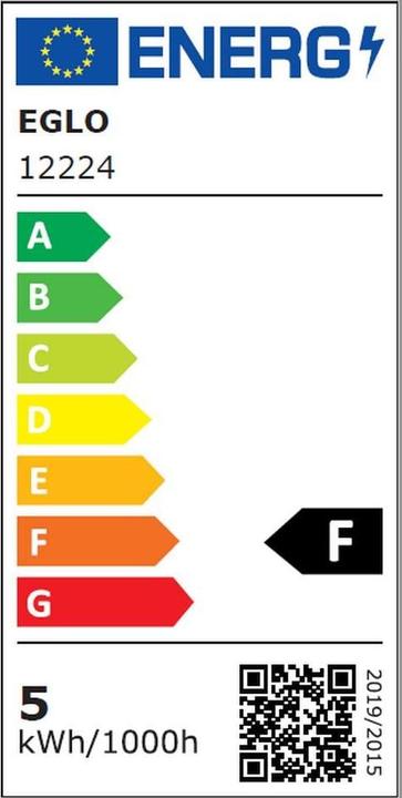 Label énergétique EGLO Sources lumineuses (E27, 4.90 W, 500 lm, 1 x, F)