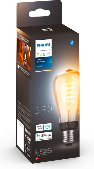 Image du produit Philips Hue Philips E27 Edison (E27, 7 W, 550 lm, 1 x, G)