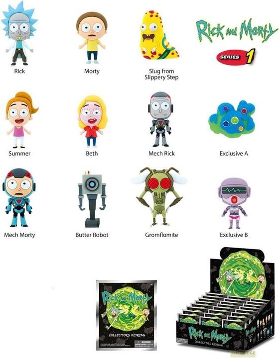 Monogram Int. Rick and Morty PVC-Taschenanhänger Series 1 Display (24)