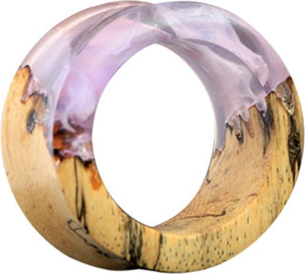 Produktbild Star Piercing Flared Tunnel färbung Epoxy violett aus Tamarind Holz (ohne Messing, Organisch)